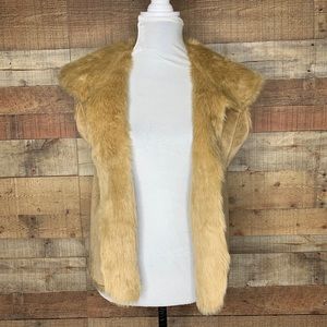 Mixit Vest Sz XL Faux Fur Open Sleeveless Brown